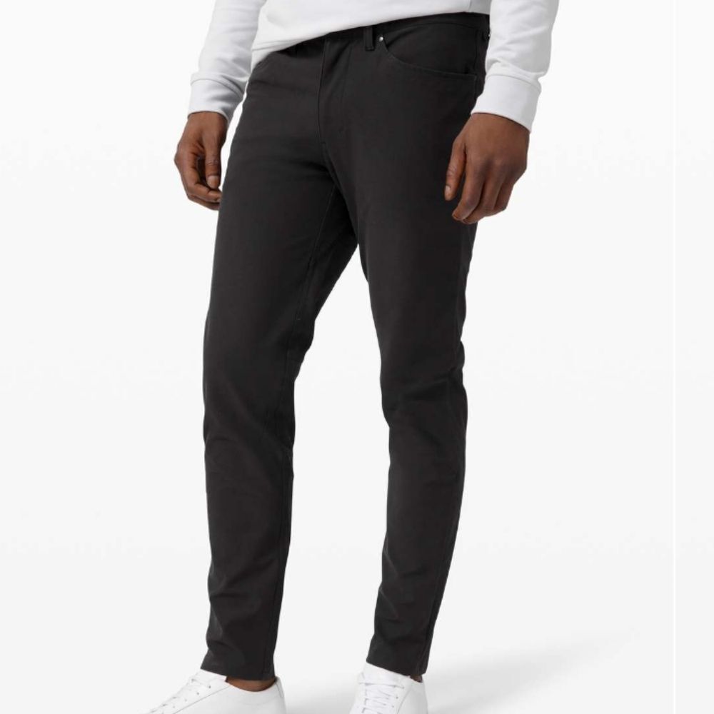 Lululemon ABC Pant Slim Utilitech Mens Sz 34 Faded Black 5 pocket w Inside Tag